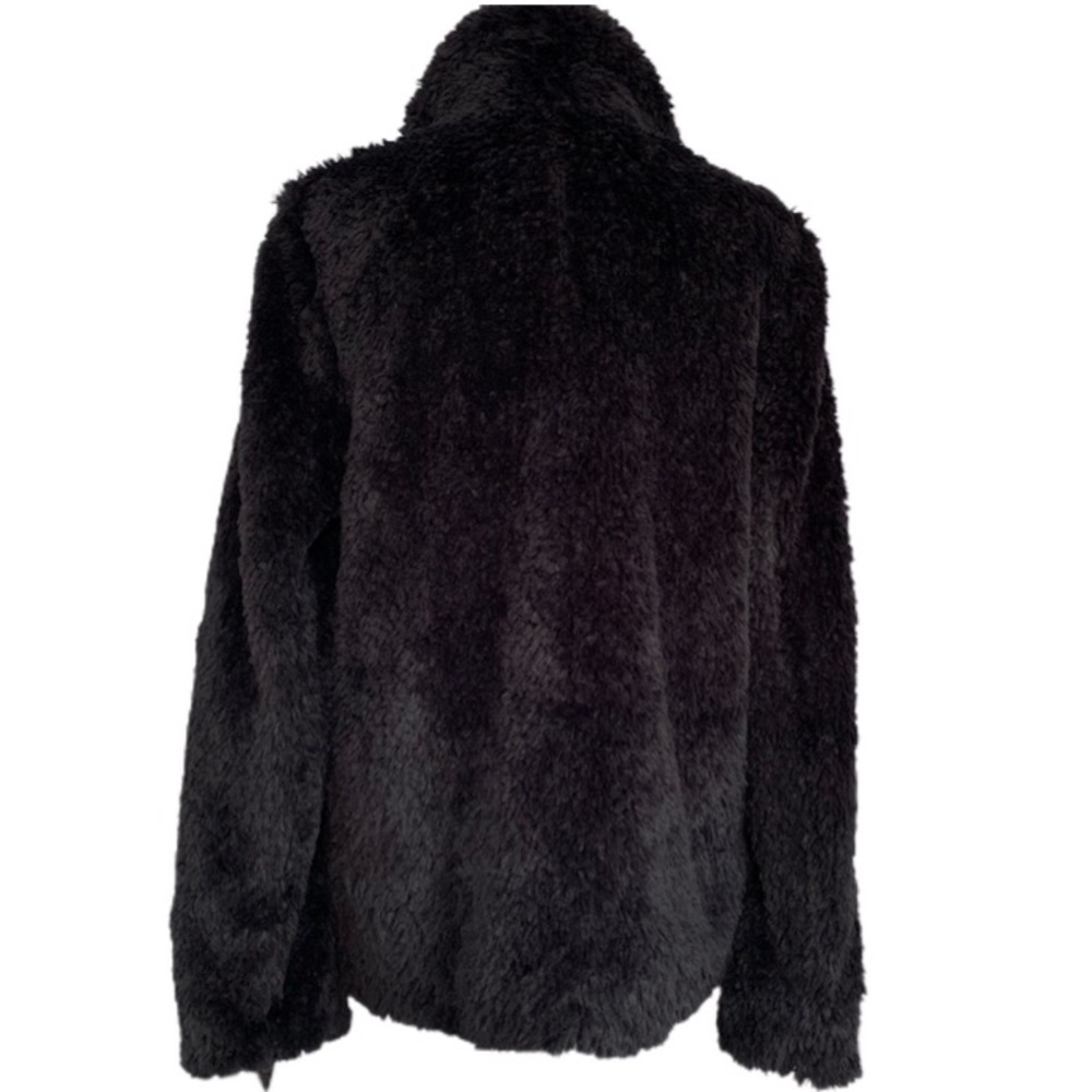KENNETH COLE NEW YORK Notch Collar Black Faux Fur - Picture 3 of 7